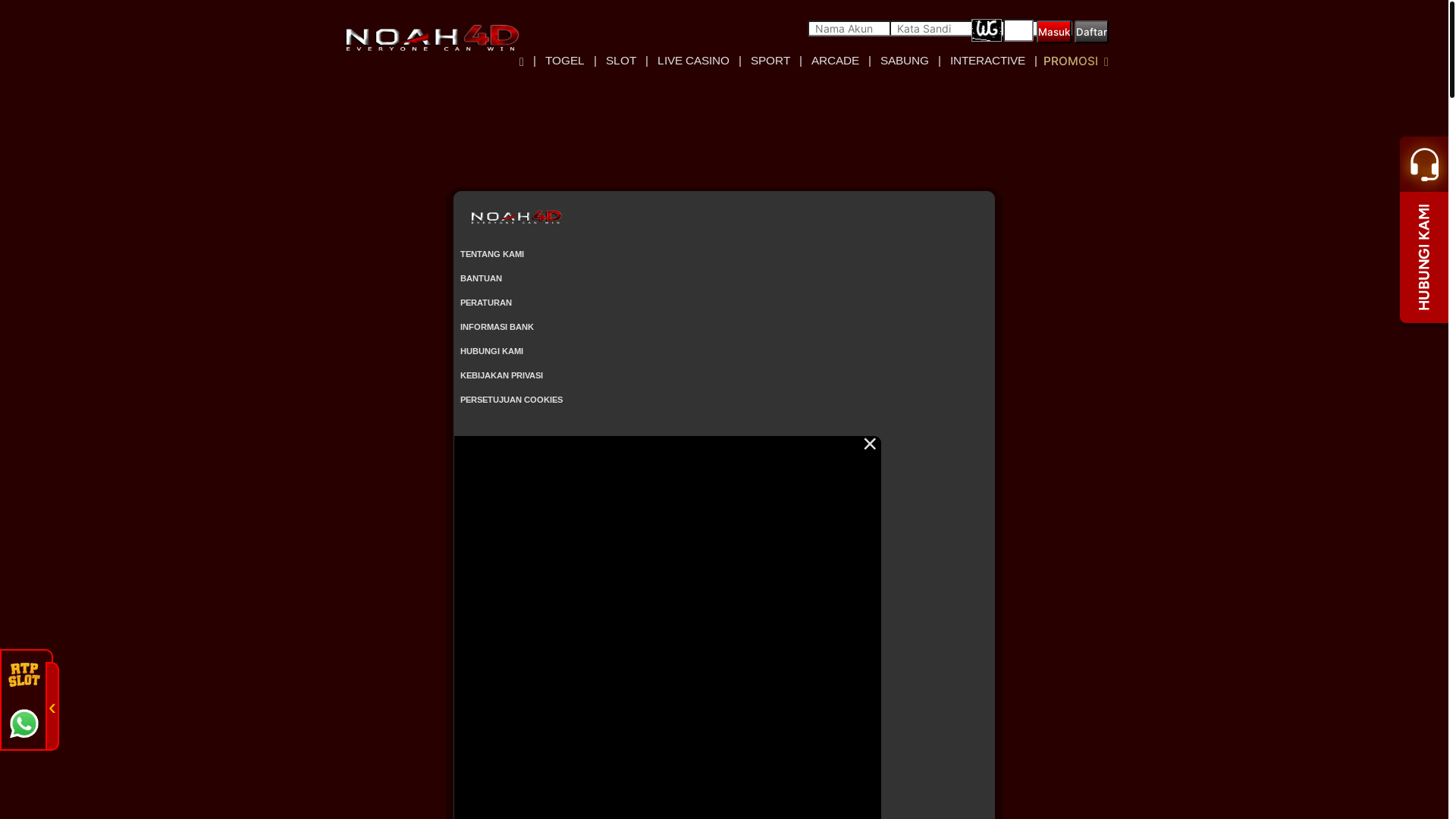 website screenshot of https://noah4dtepatdihati.com/