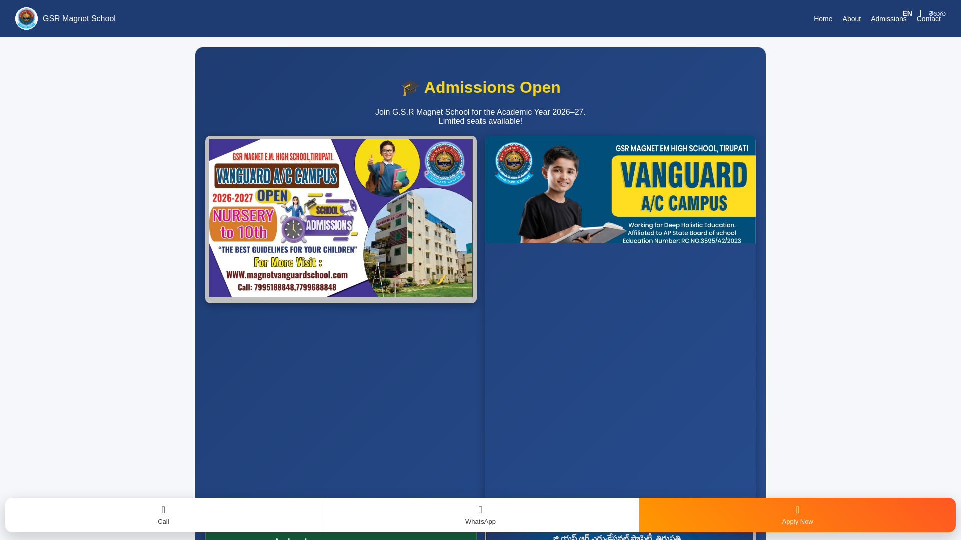 website screenshot of https://magnetvanguardschool.com