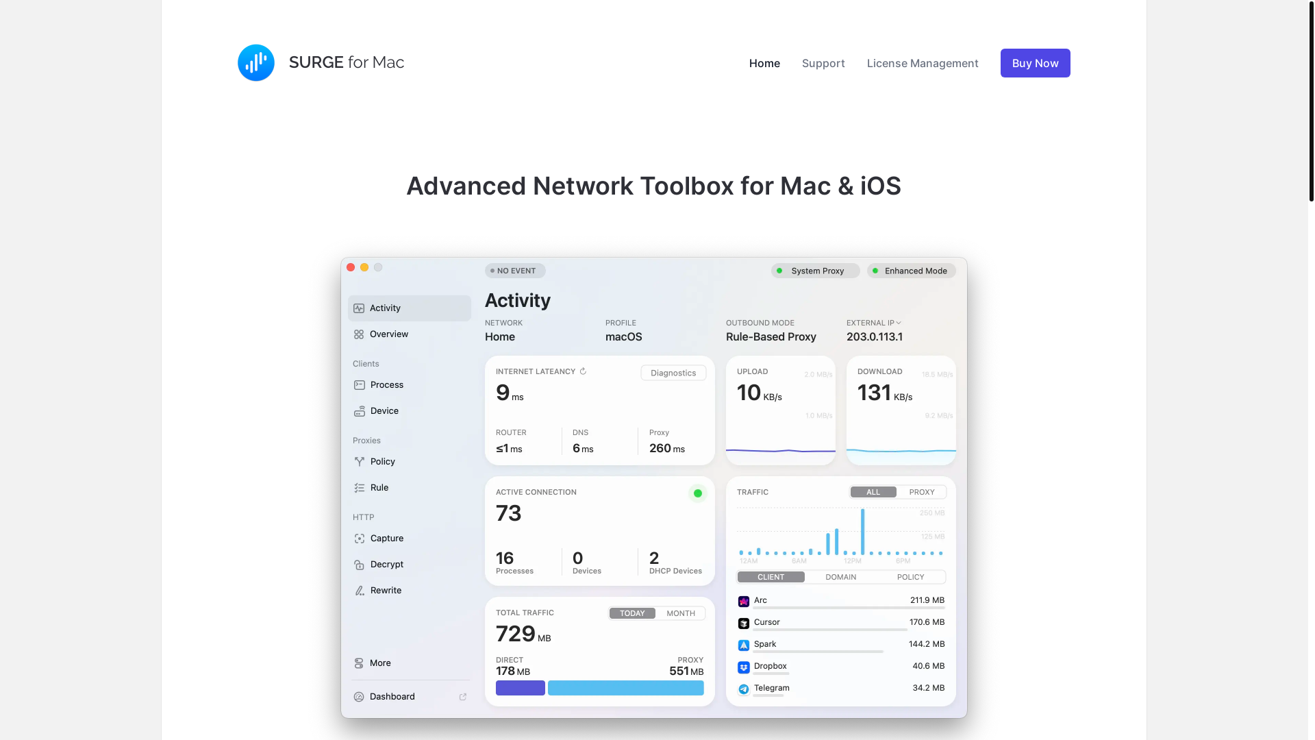 website screenshot of https://nssurge.com