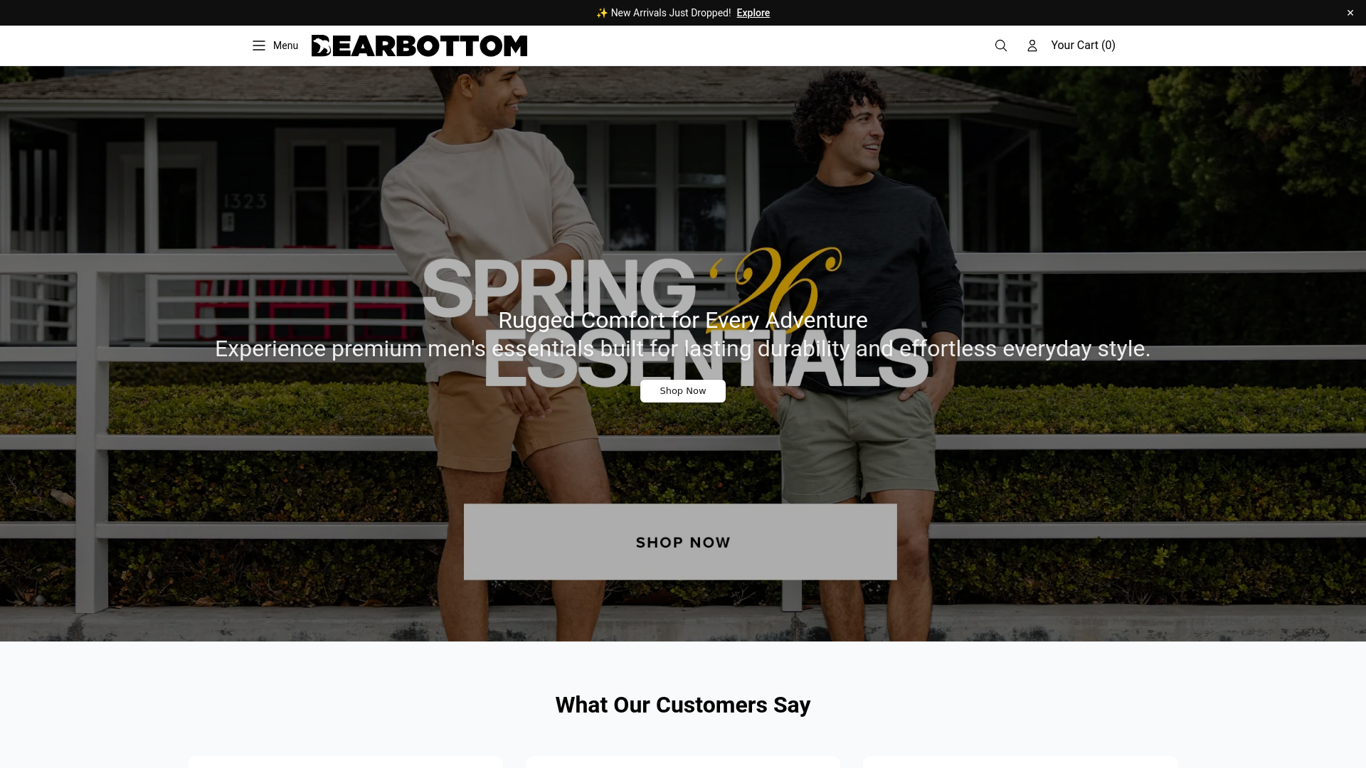 website screenshot of https://shopbearbottom.shop/