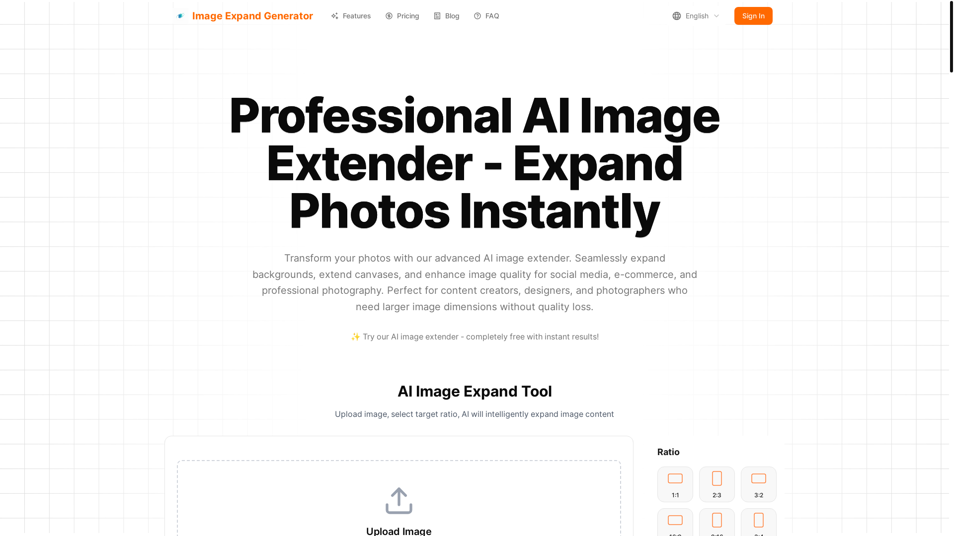 website screenshot of https://imageexpand.com/