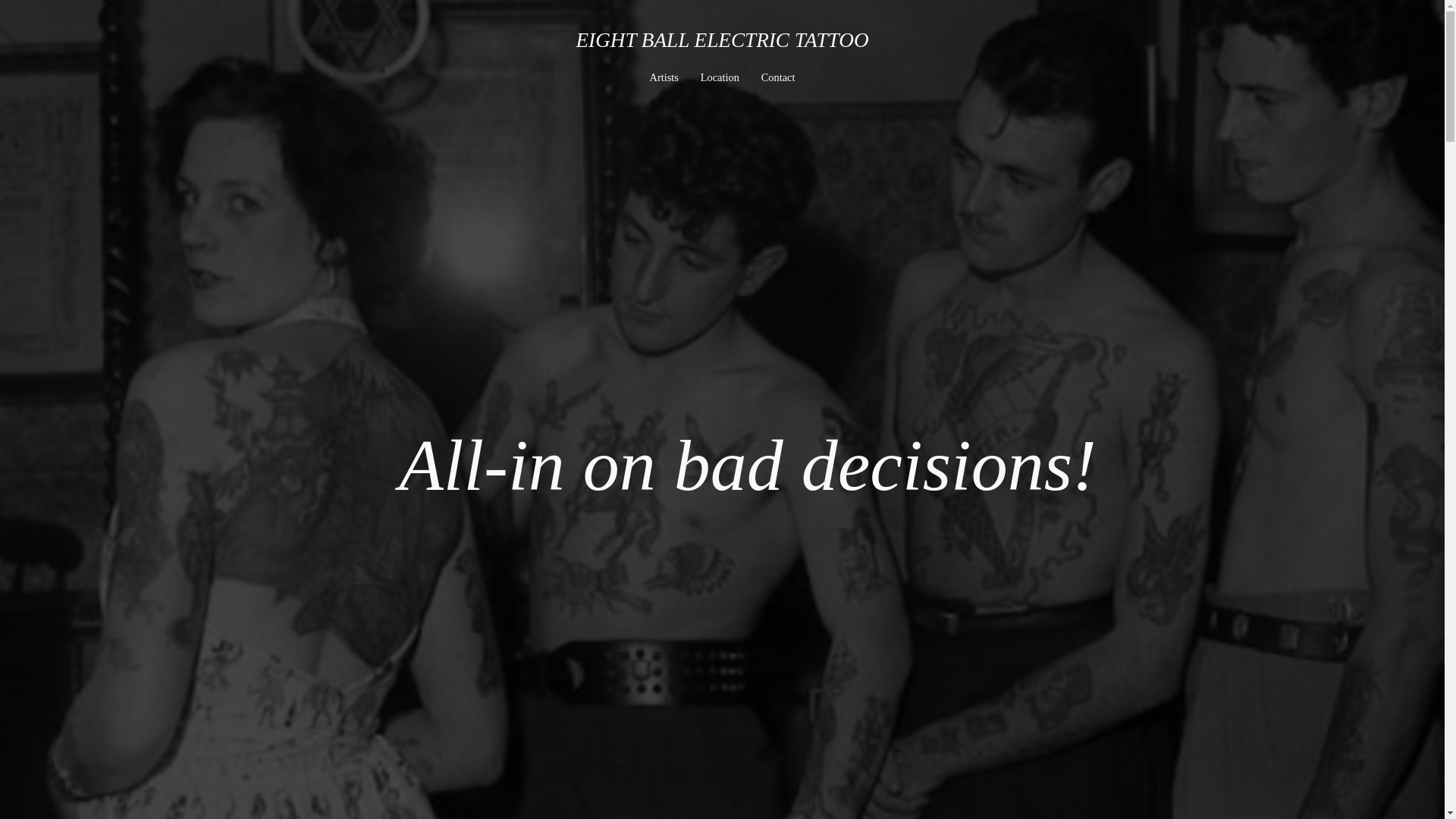 website screenshot of https://8ballelectrictattoo.com/