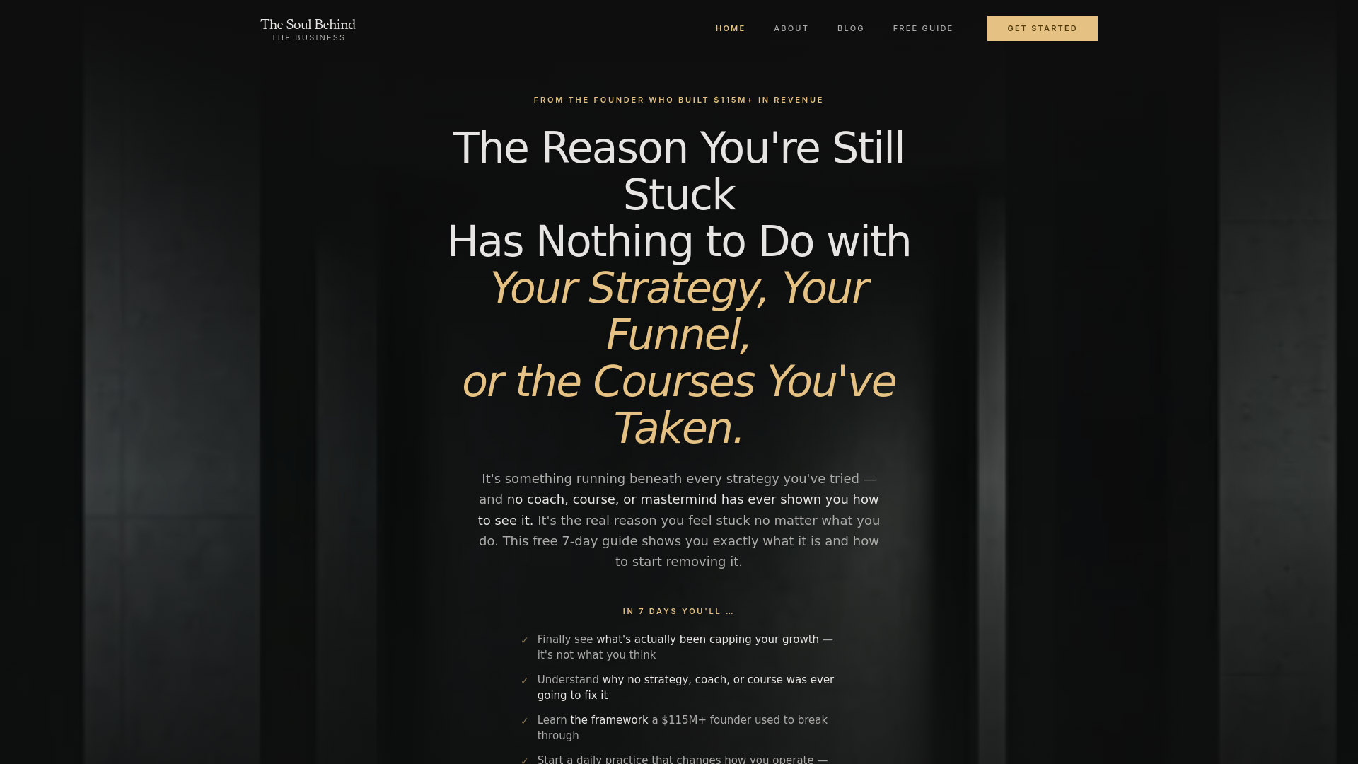 website screenshot of https://soulbehindbusiness.com/