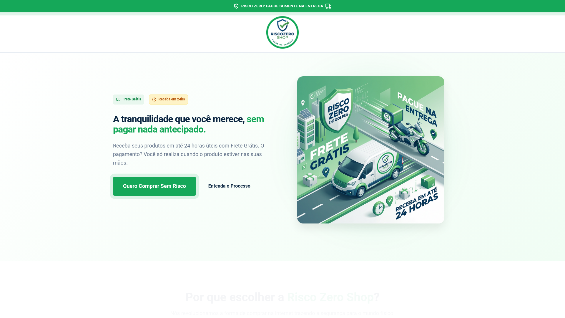 website screenshot of https://riscozeroshop.com.br/