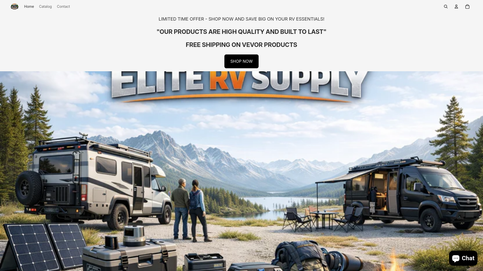 website screenshot of https://elitervsupply.com/