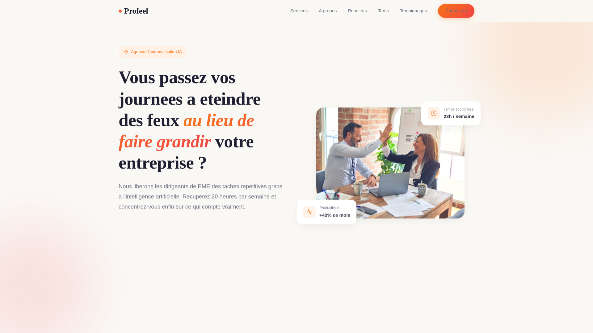 website screenshot of https://profeel-v2-solaire.pages.dev/