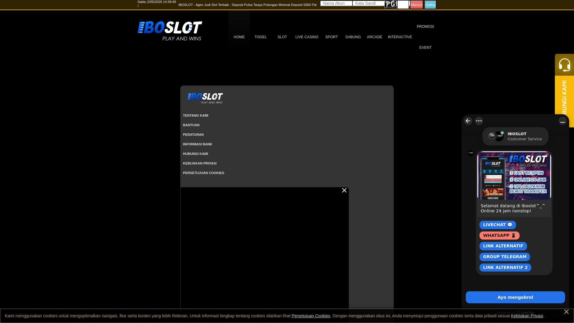 website screenshot of https://iboslotm1.xyz/