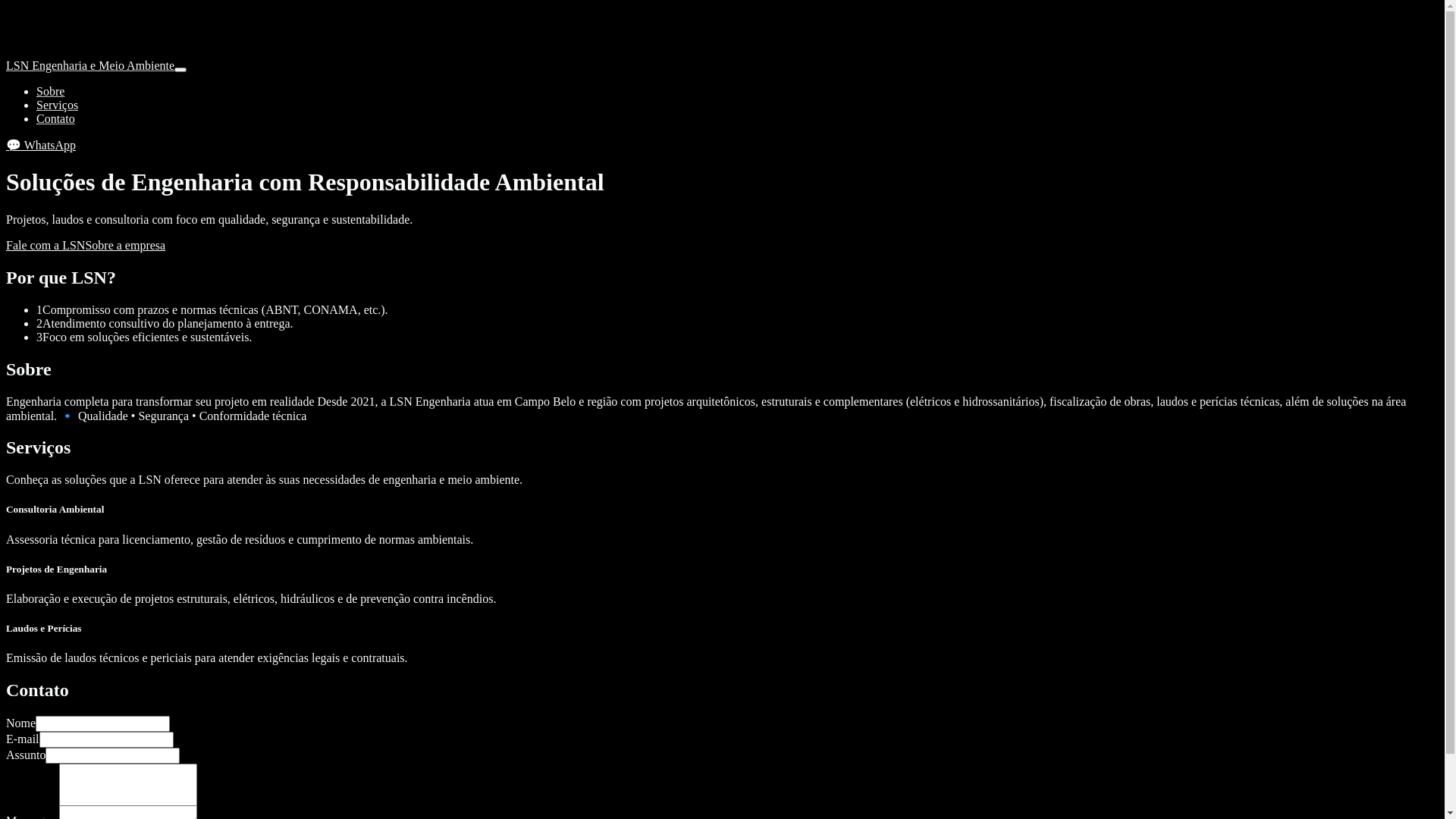 website screenshot of https://lsnengenhariaemeioambiente.com/