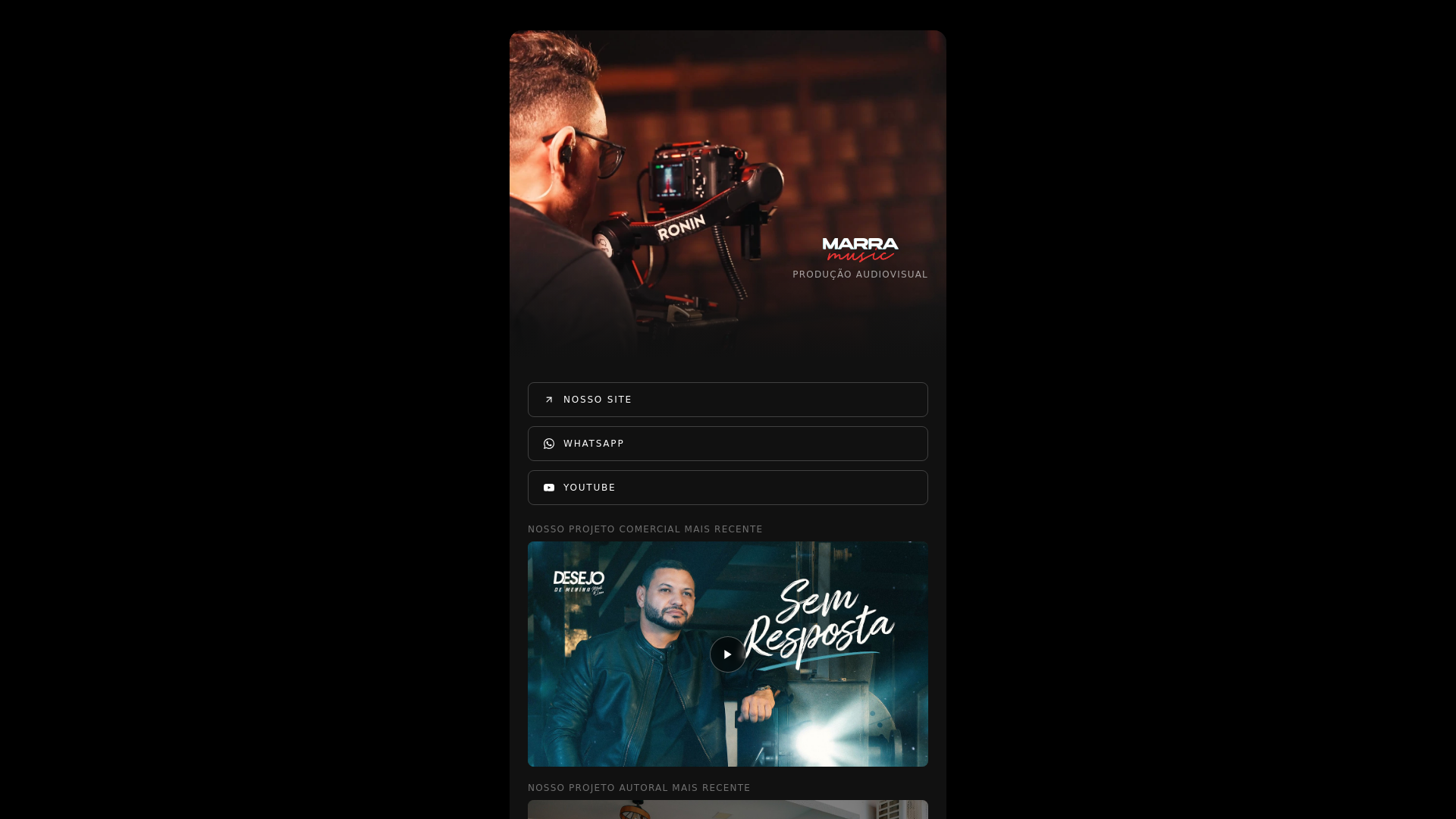 website screenshot of https://marramusic.link/