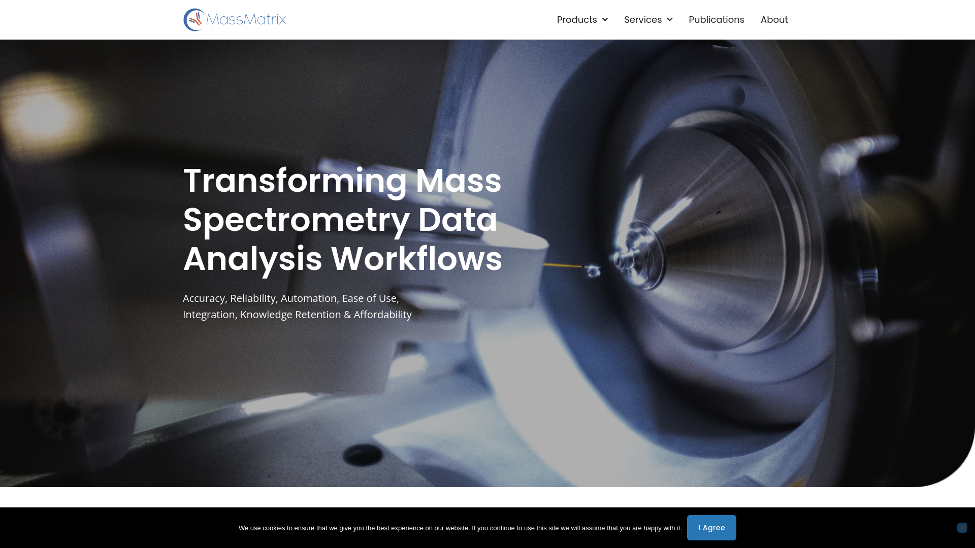 website screenshot of https://mymassmatrixdev.info/