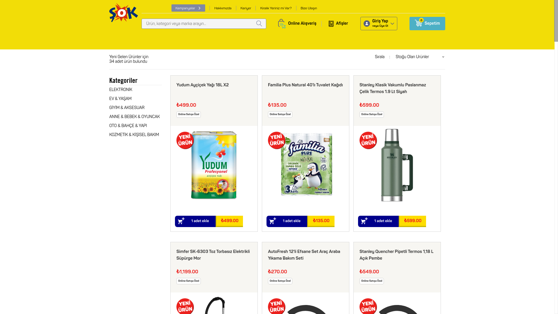 website screenshot of https://ceptesokfirsatlarlageldi.com/