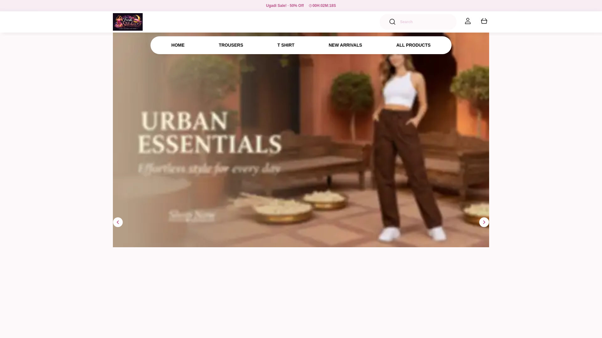 website screenshot of https://freshstitches.in