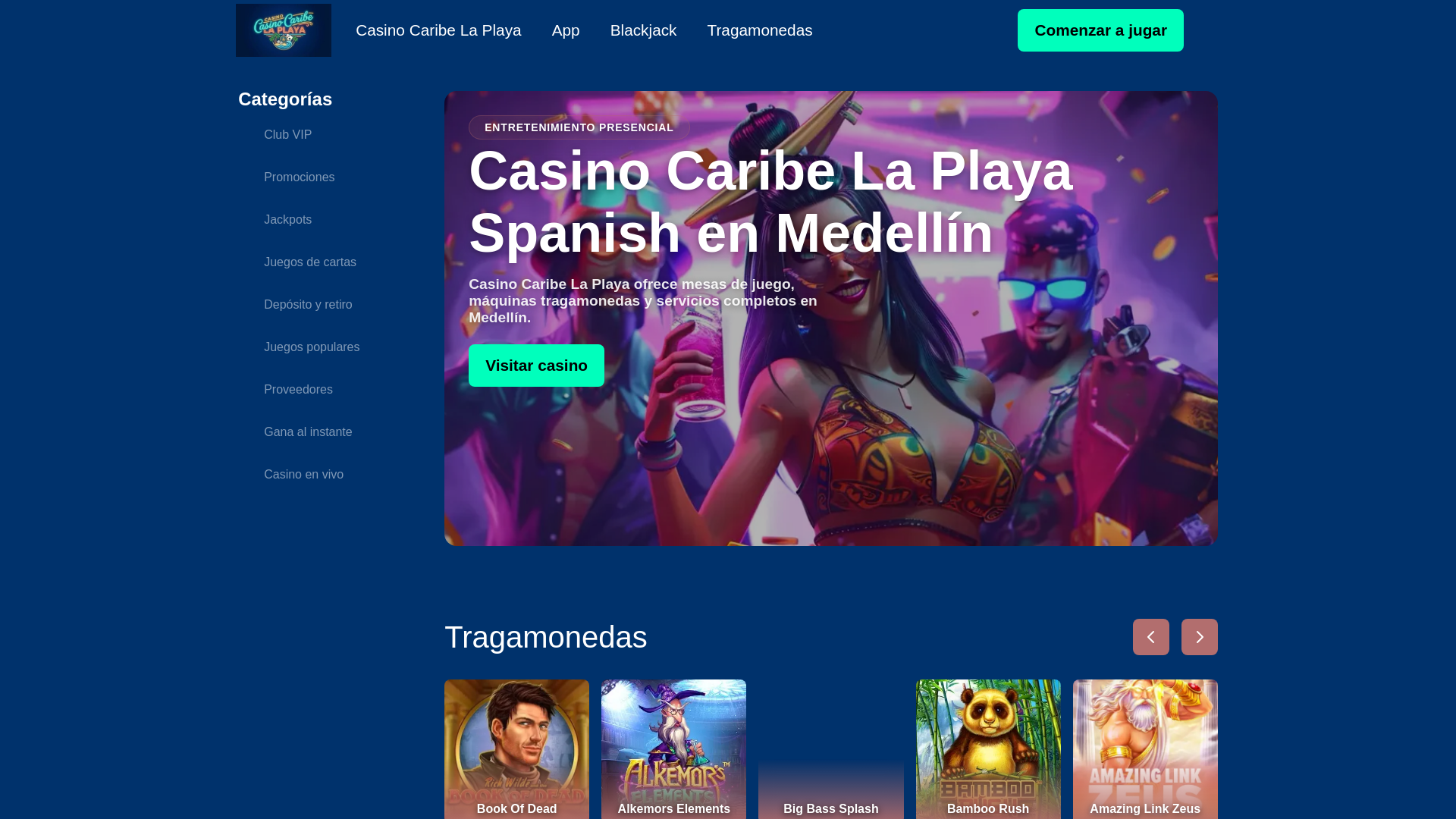 website screenshot of https://casinocaribelaplaya-com.pages.dev/