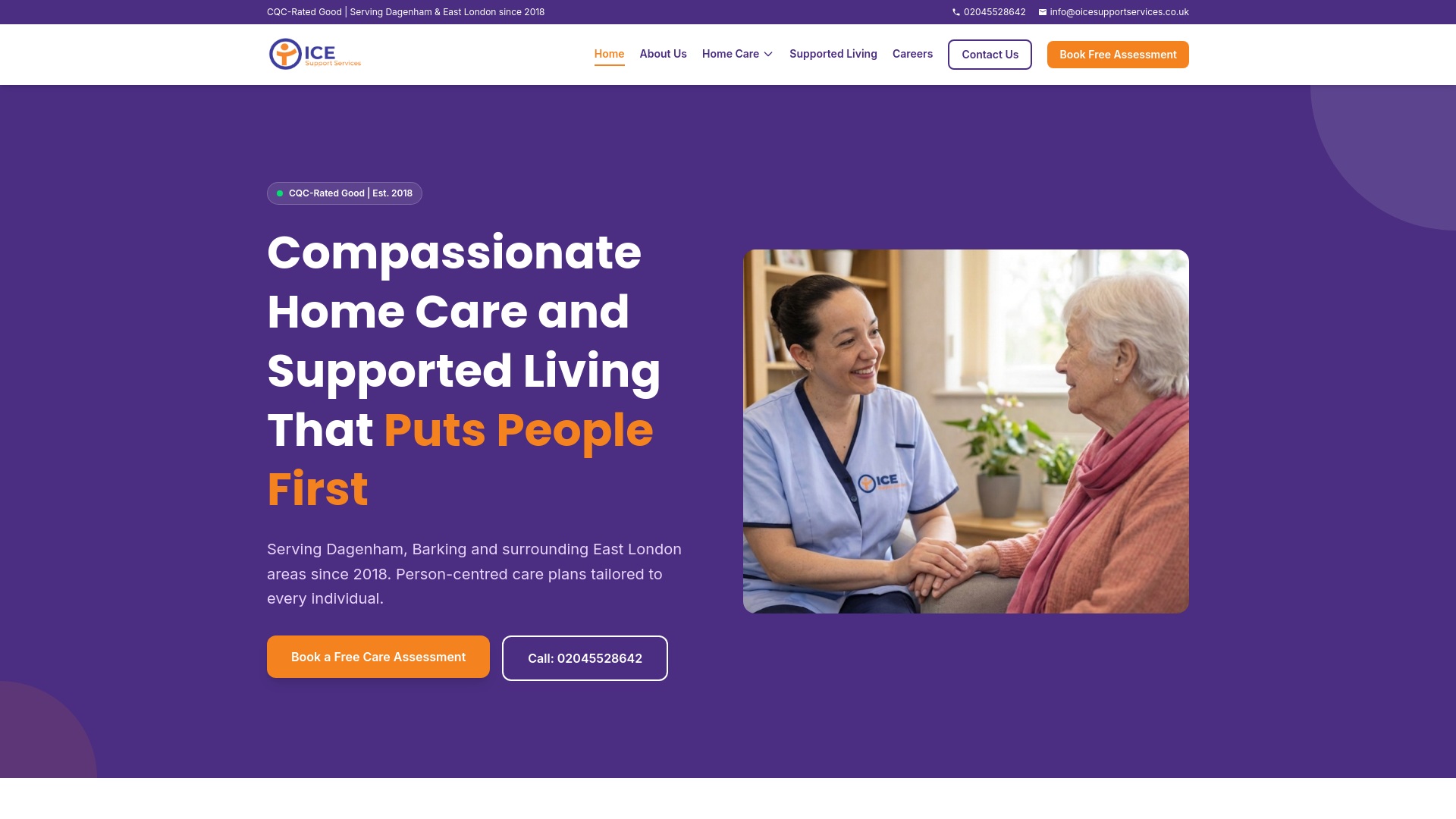 website screenshot of https://oicesupportservices.pages.dev/