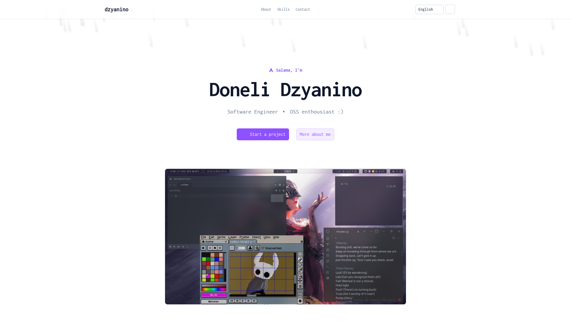website screenshot of https://dzyanino.pages.dev/