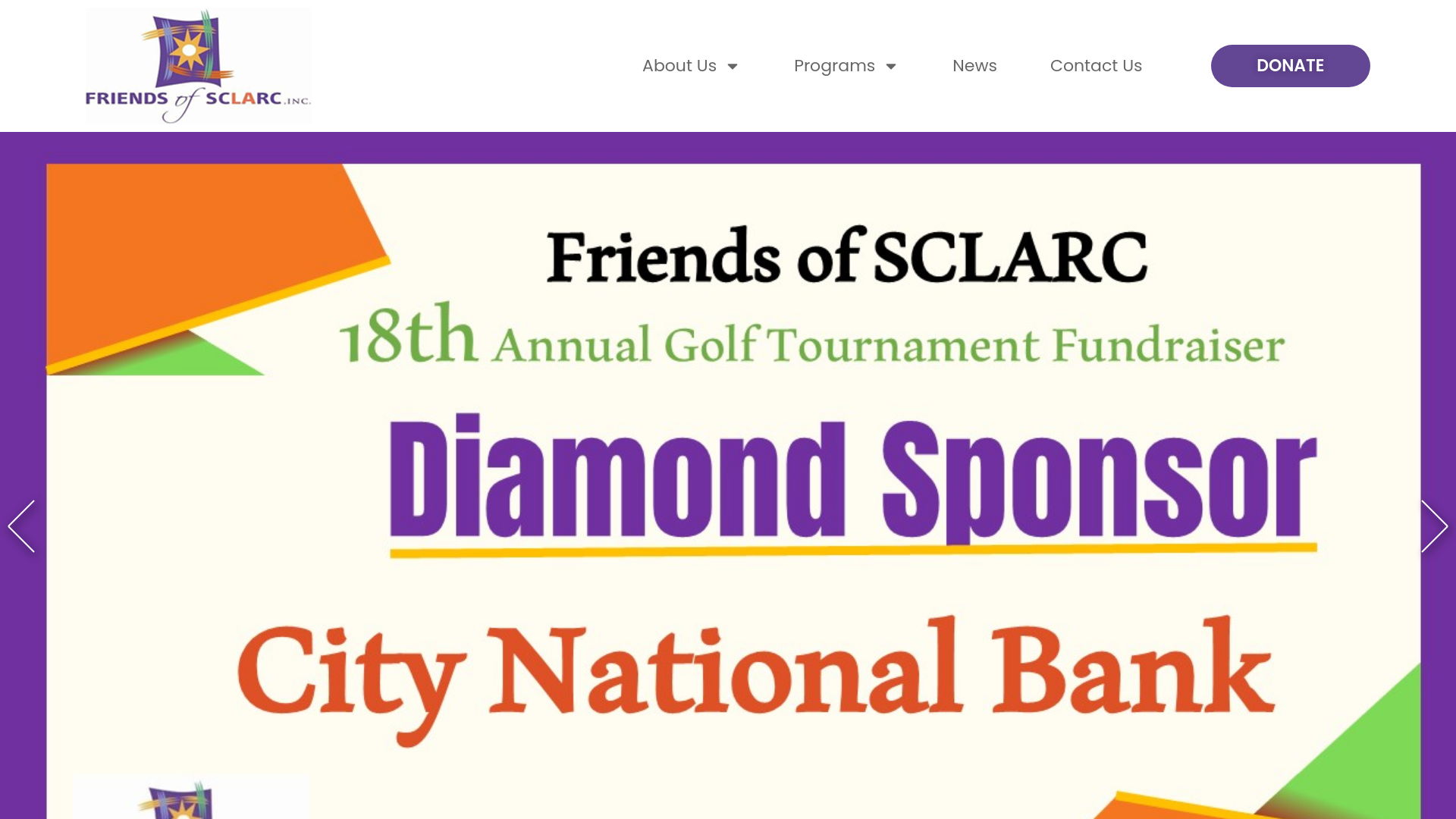 website screenshot of https://friendsofsclarc.org