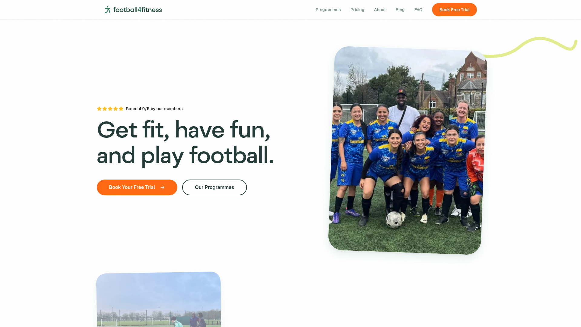 website screenshot of https://footballforfitness.com