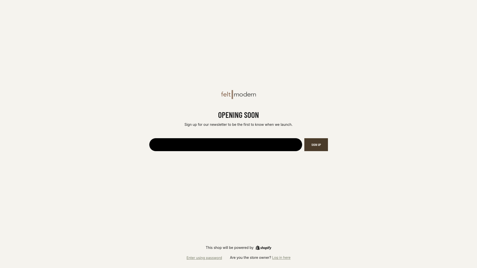 website screenshot of https://feltmodern.com
