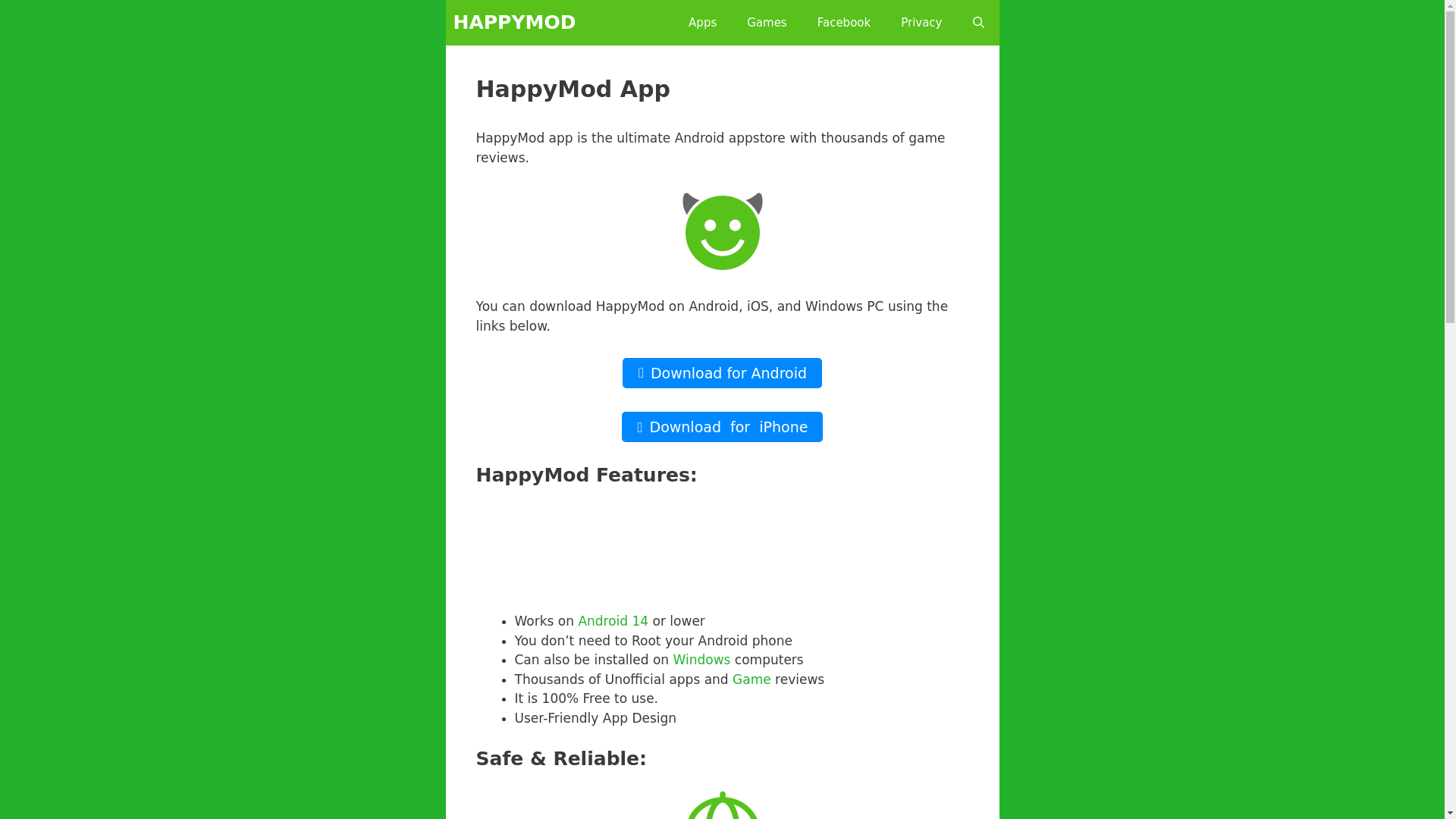 website screenshot of https://happy-mod.pages.dev/