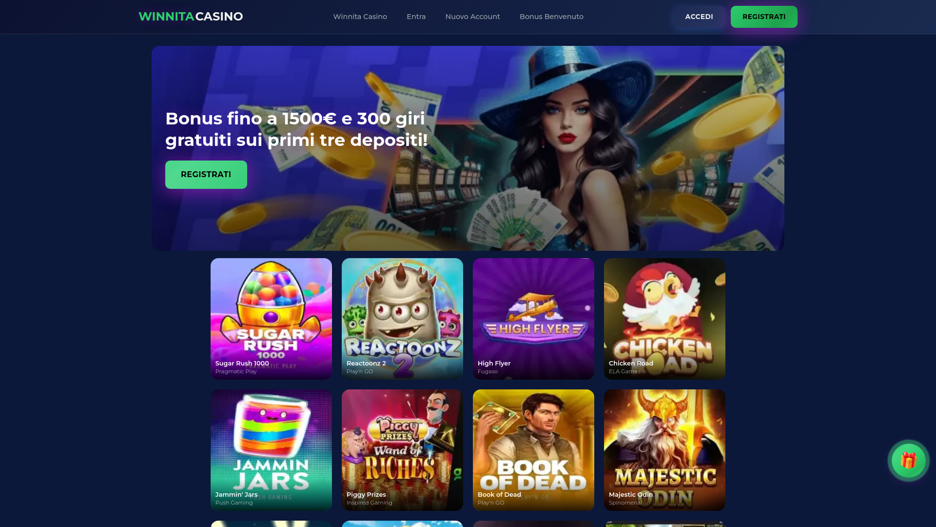 website screenshot of https://thewinnita.com/