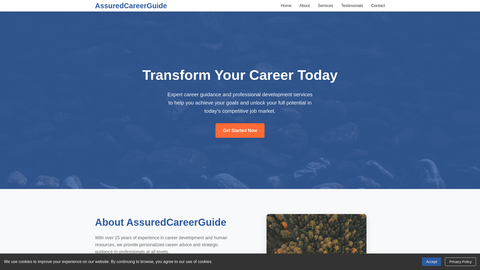 website screenshot of https://assuredcareerguide.xyz/