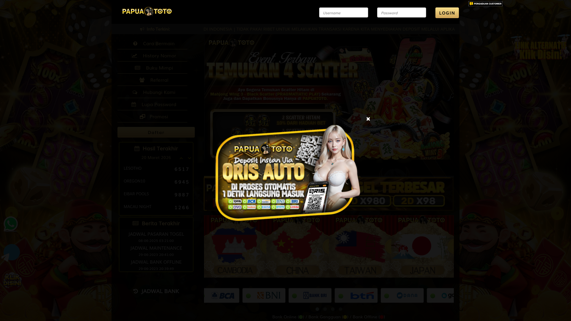 website screenshot of https://majupapua5.com/