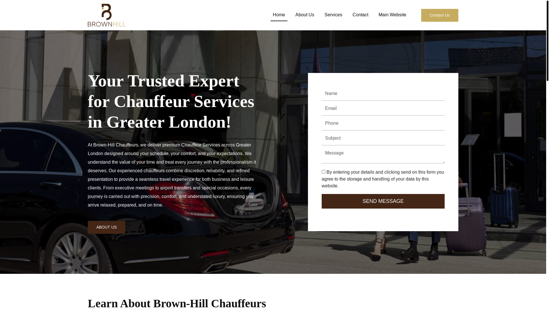 website screenshot of https://chauffeurservicesgreaterlondon.co.uk/