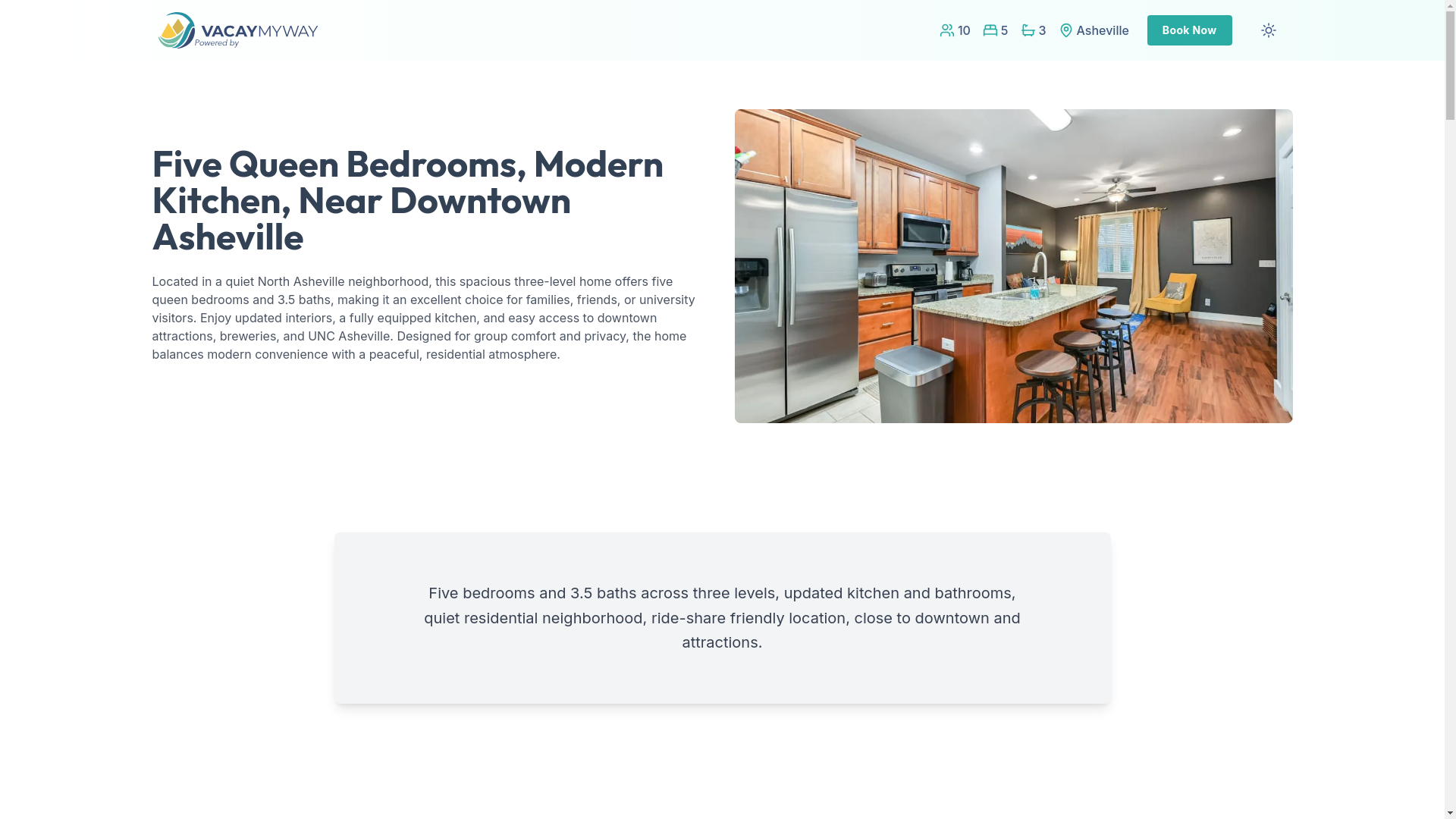 website screenshot of https://joyasheville.vacations/