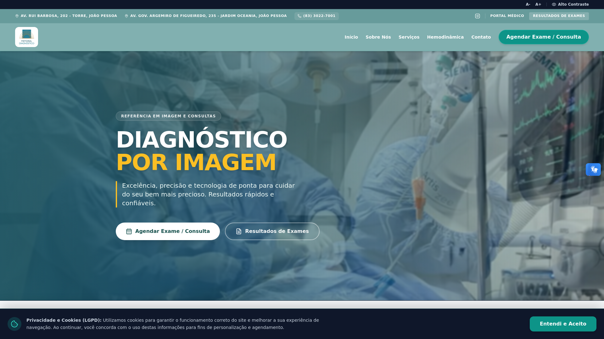 website screenshot of https://memorial-diagnostico-site.pages.dev/