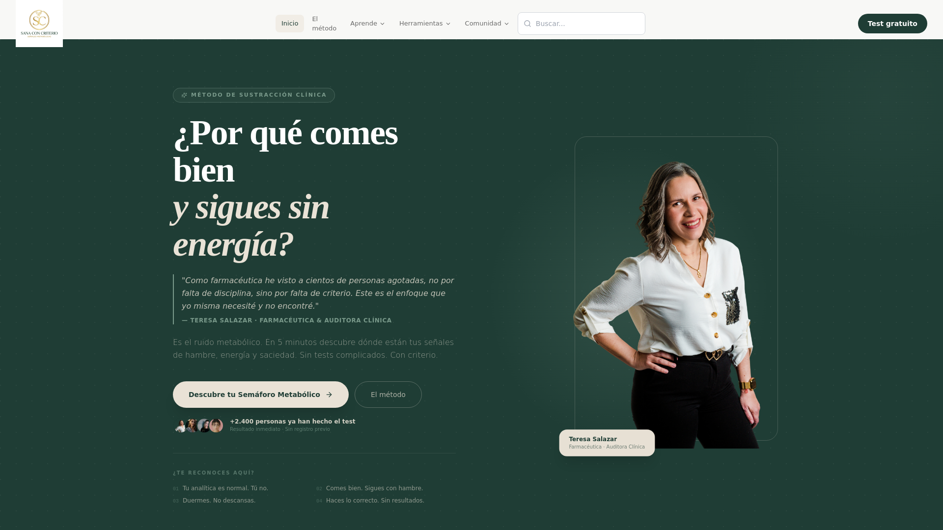 website screenshot of https://sanaconcriterio.com/