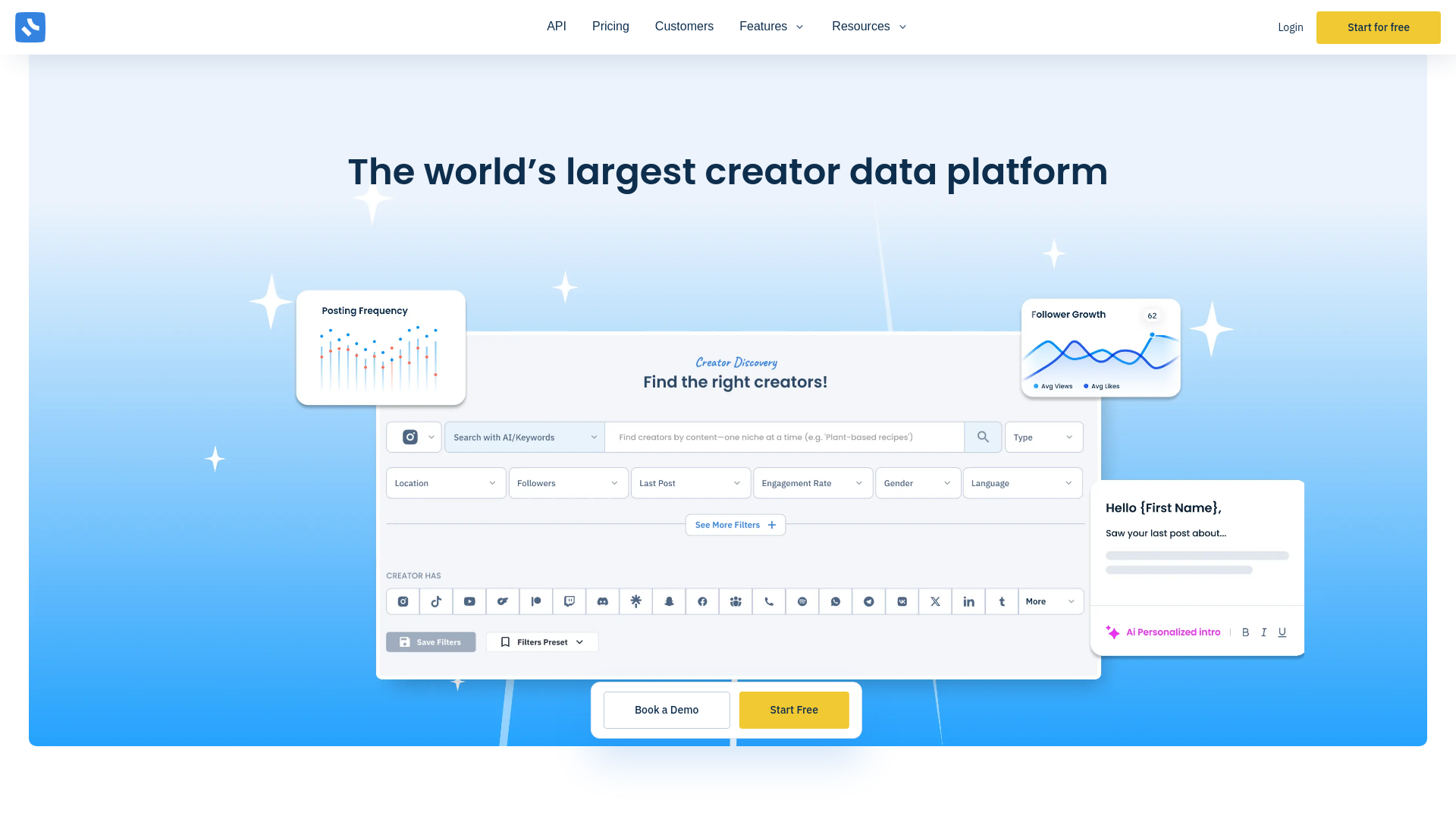 website screenshot of https://influencersclubhub.com/