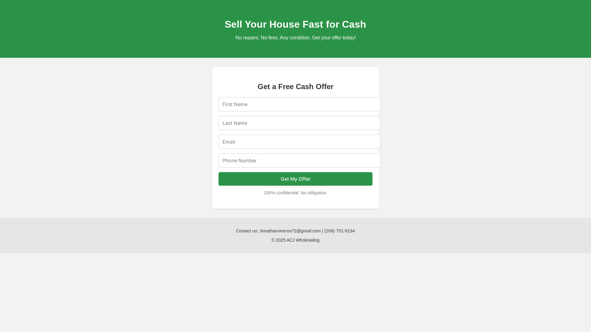 website screenshot of https://acjwholesaling.online/