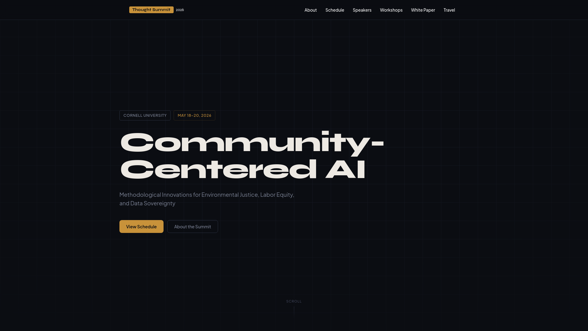 website screenshot of https://communitycenteredai.org/