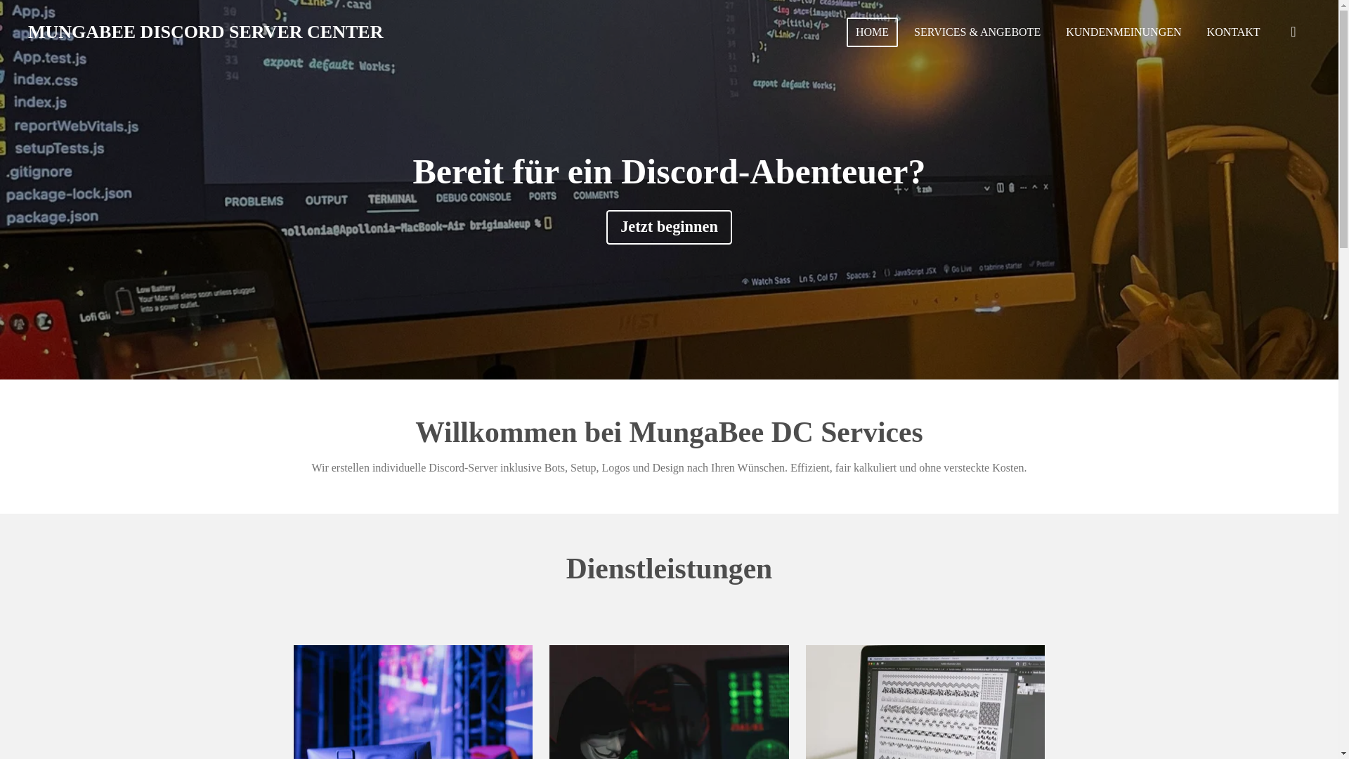 website screenshot of https://mungabee-dc-services.at/