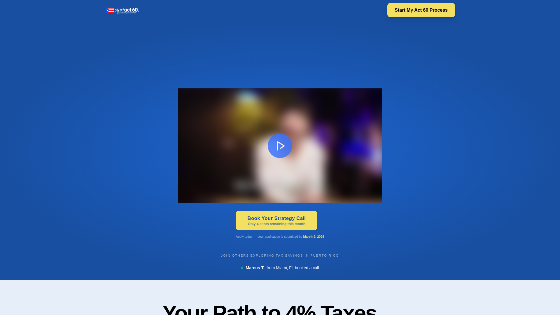 website screenshot of https://startact60.com/