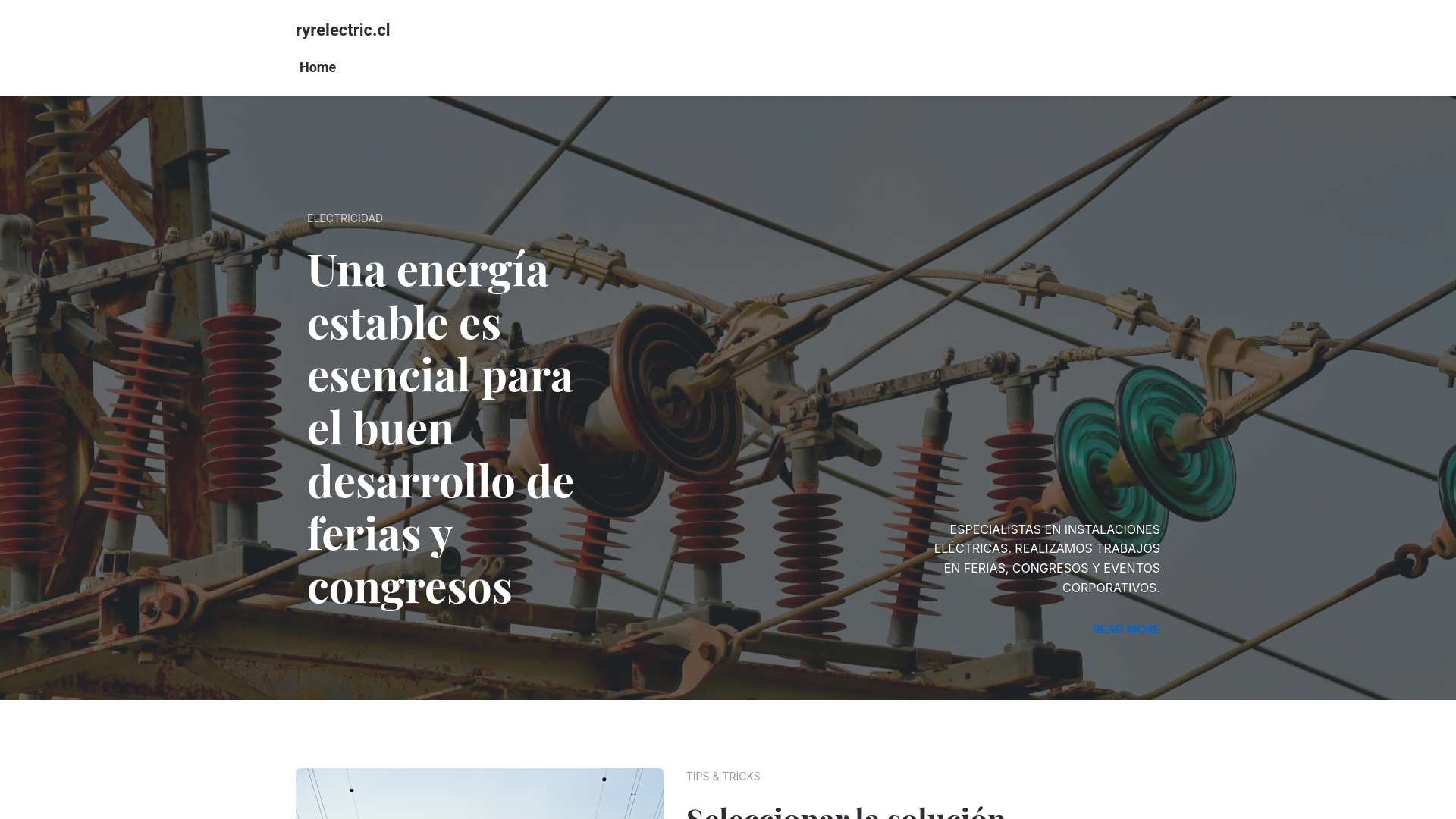 website screenshot of https://ryrelectric.cl