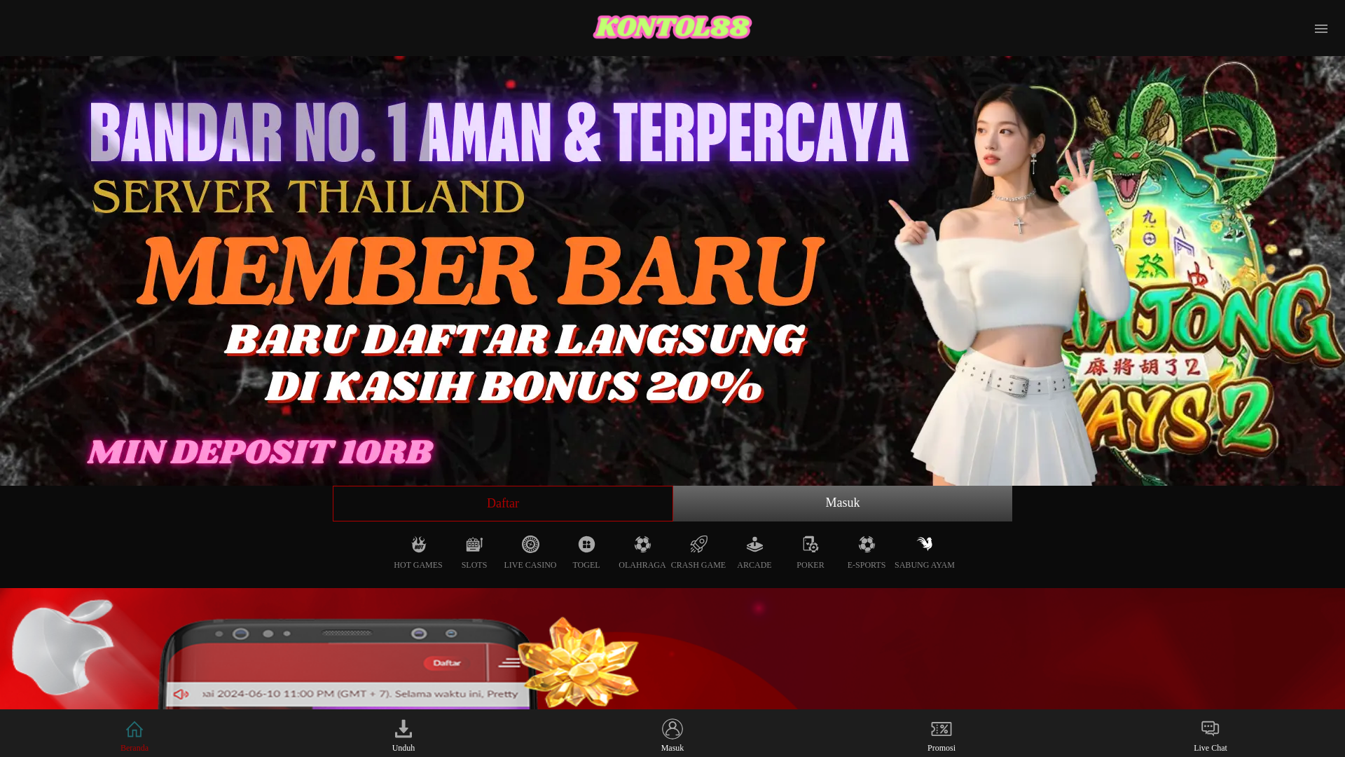 website screenshot of https://masukkontol88.pages.dev/