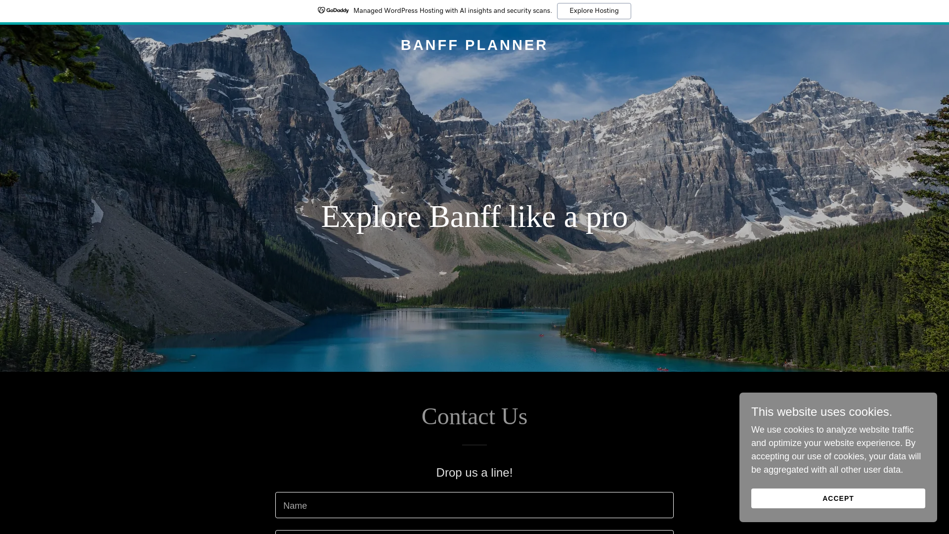 website screenshot of https://banffplanner.com/