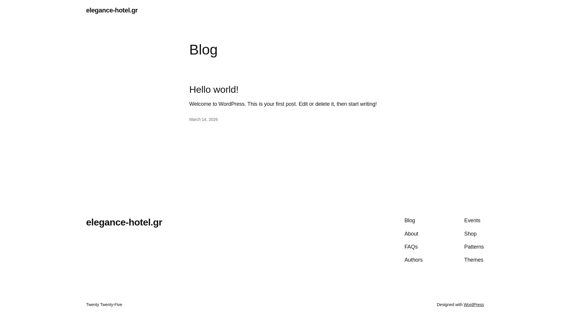 website screenshot of https://elegance-hotel.gr/