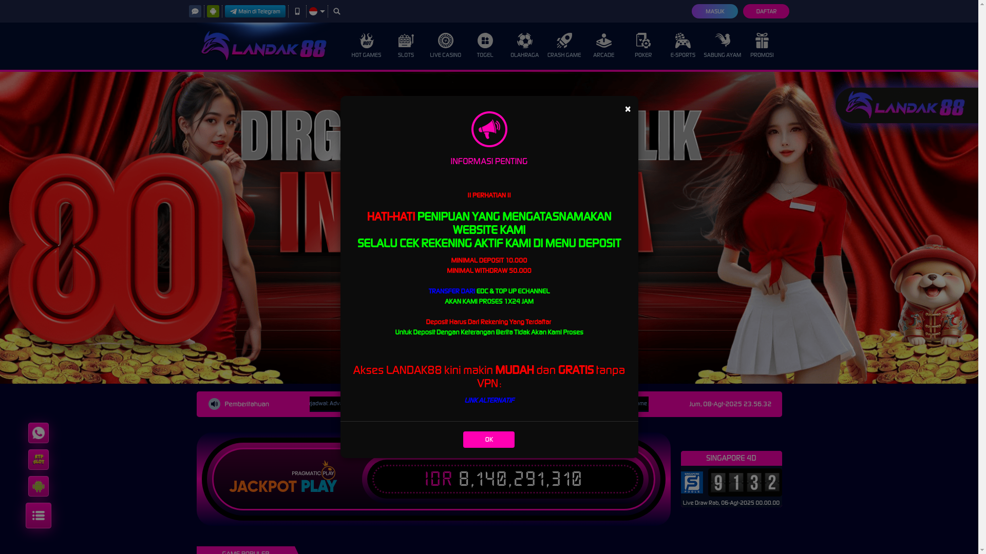 website screenshot of https://ldk88mania.sbs/