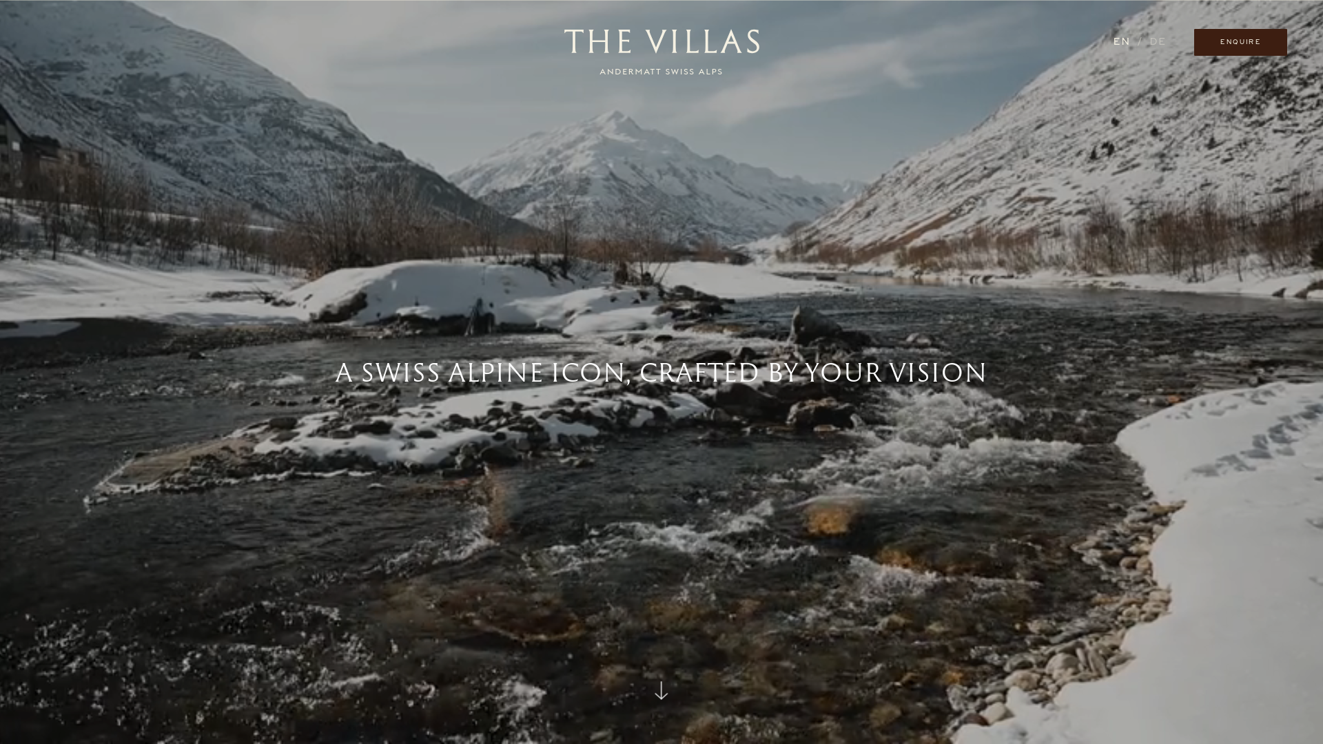 website screenshot of https://andermatt-thevillas.ch