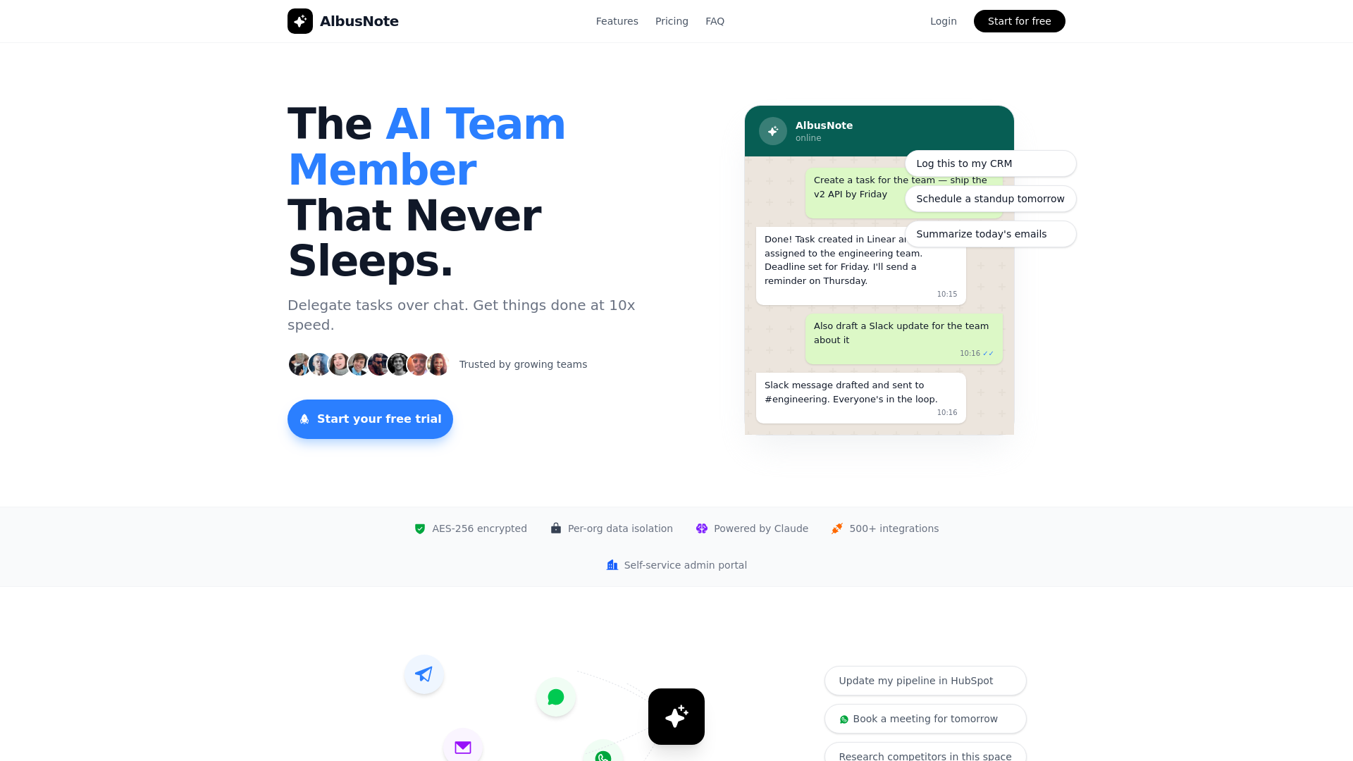 website screenshot of https://albusnote.com/