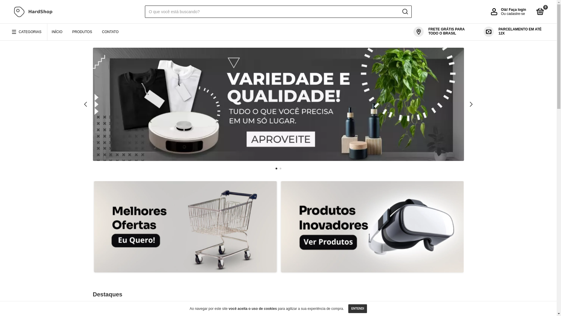 website screenshot of https://hardshopp.com.br/