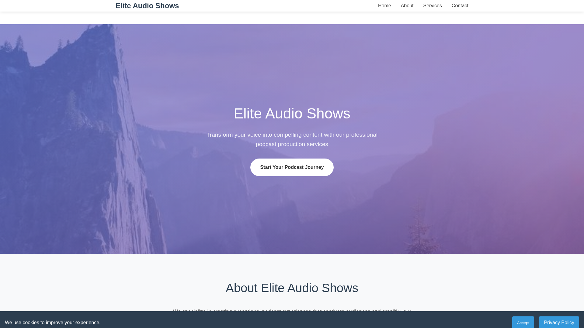 website screenshot of https://eliteaudioshows.click