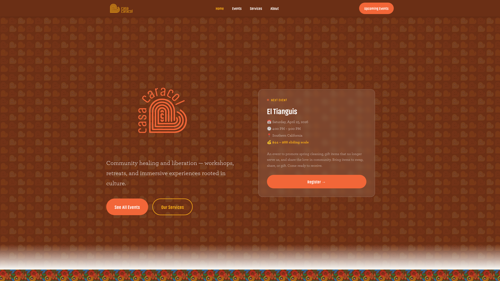 website screenshot of https://casacaracol.pages.dev/