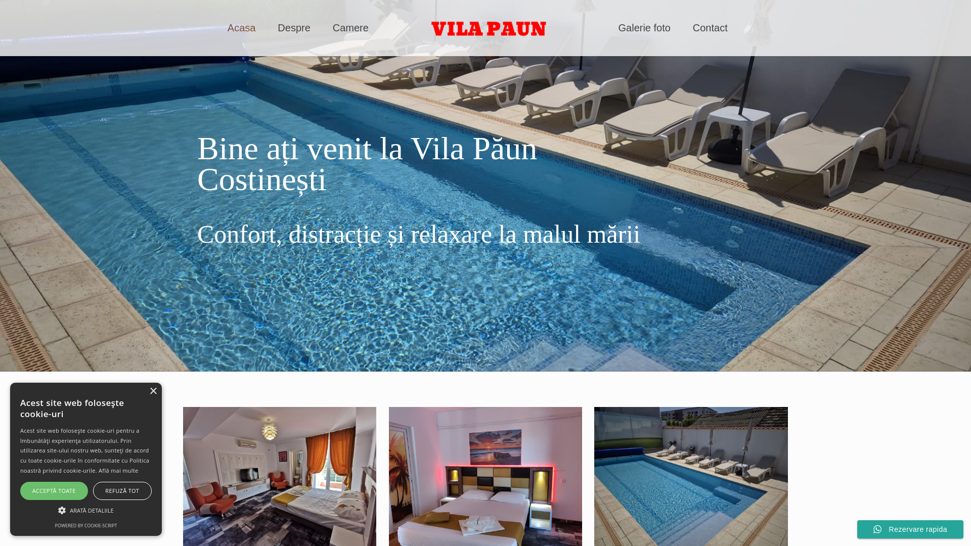 website screenshot of https://vilapaun.ro