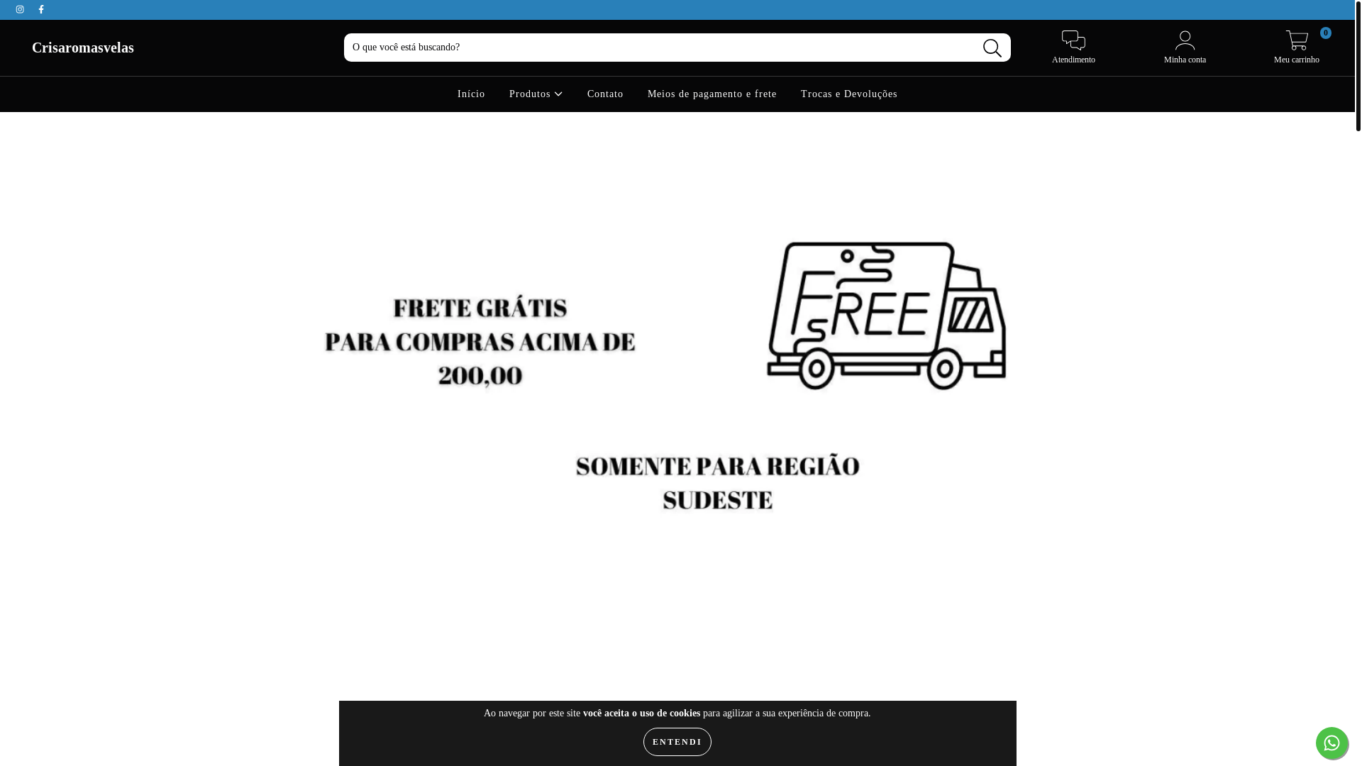 website screenshot of https://crisaromasvelas.com.br/