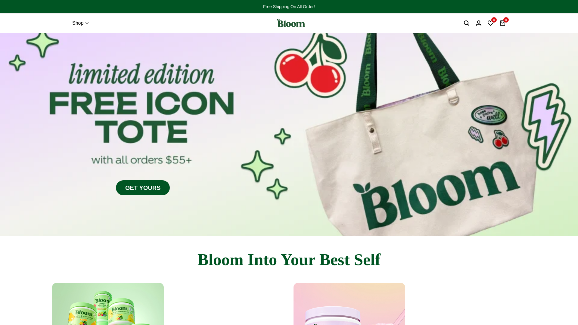 website screenshot of https://bloomnutrit.com