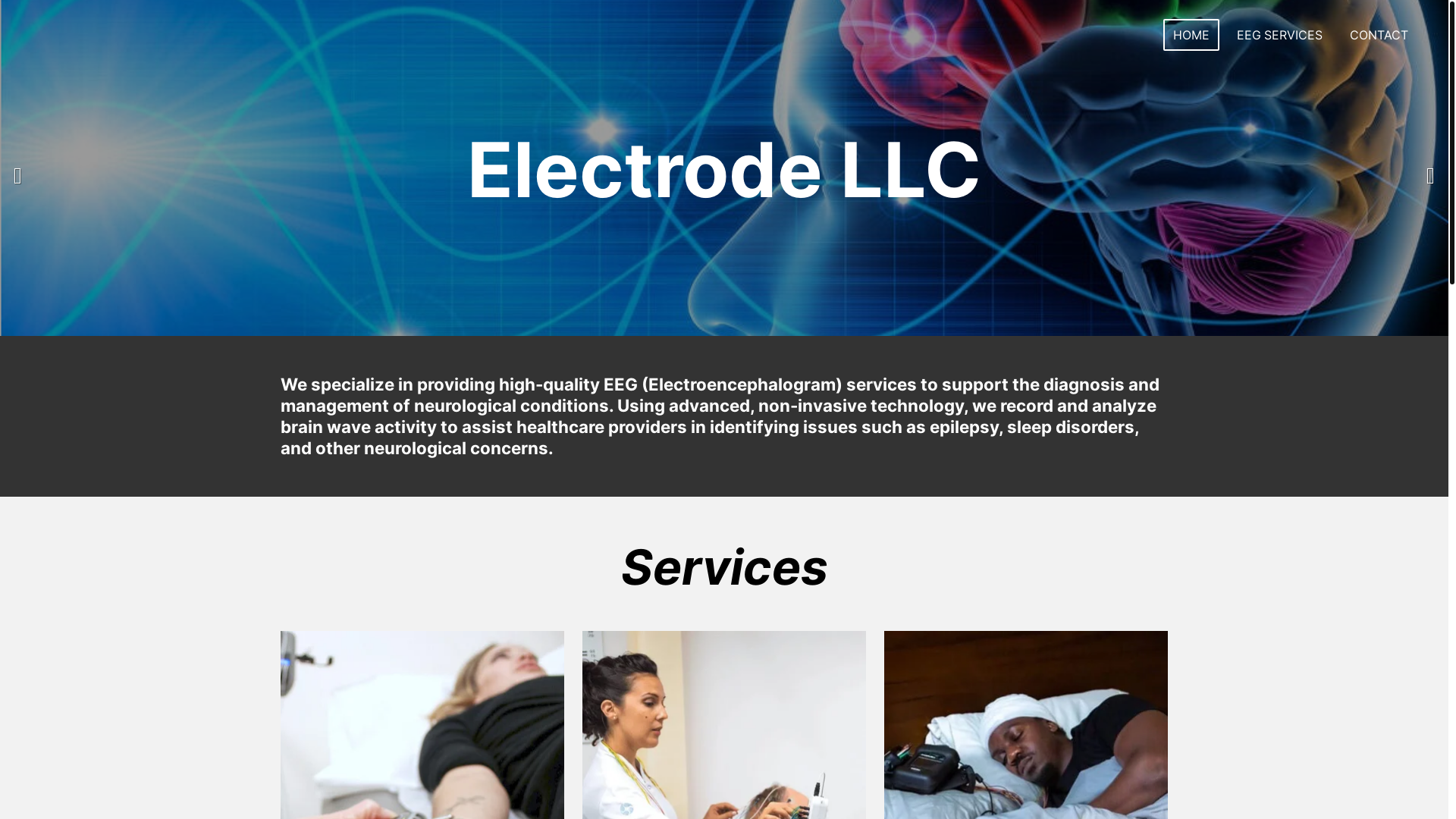 website screenshot of https://electrodes-llc.com/
