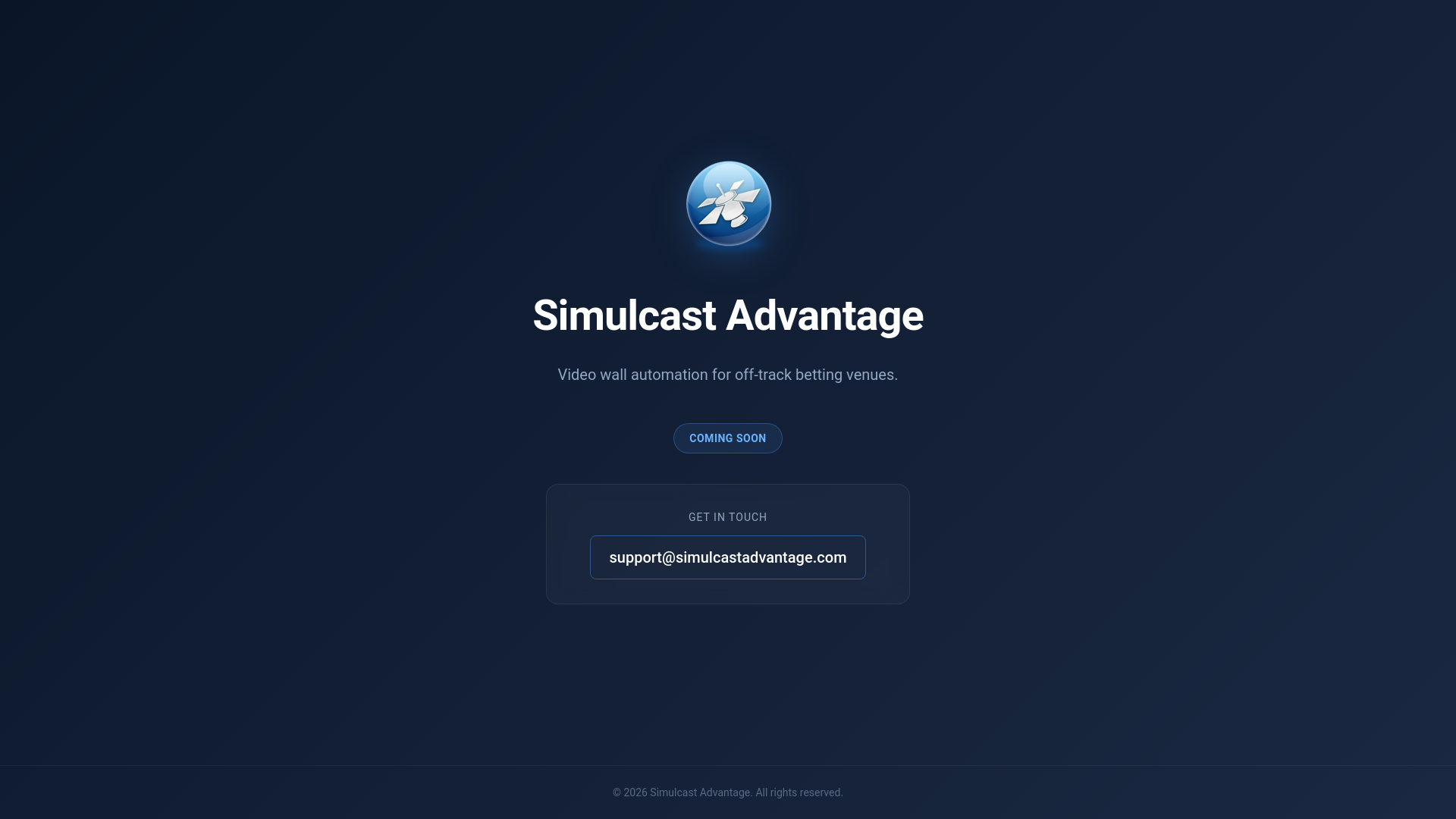 website screenshot of https://simulcastadvantage.com/